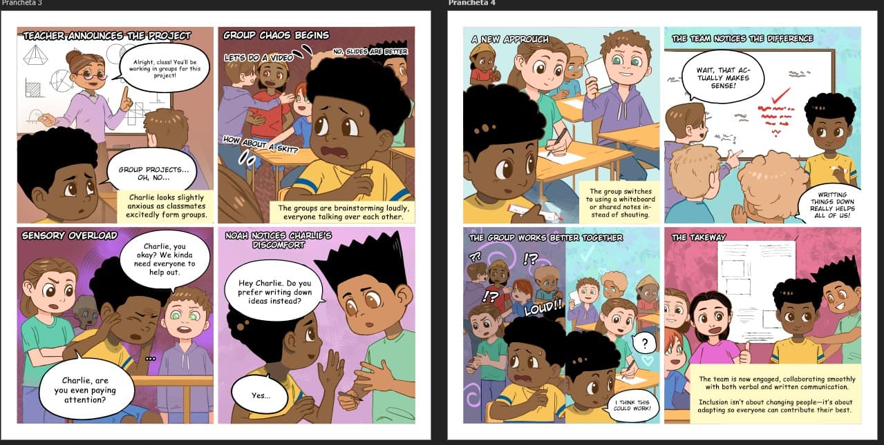 Autism awareness comic spread